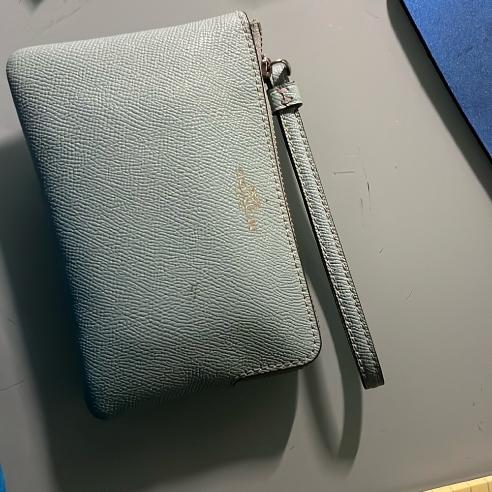 Light Blue Coach Wristlet- Used